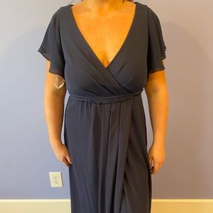 David’s Bridal Wrap Dress in Color Marine